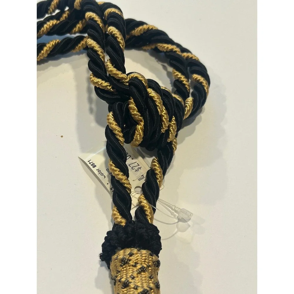 Black and Gold Decorative Tassel Curtain Tieback Alzapaños Prince 8671 New